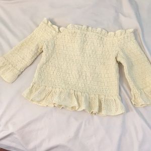 baby yellow off the shoulder top